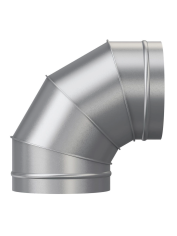 Отвод, серия OTG, для круглых воздуховодов на 90°, D150, оцинкованная сталь