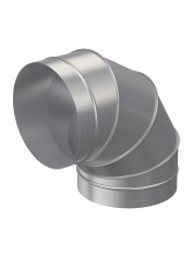 Отвод, серия OTG, для круглых воздуховодов на 90°, D200, оцинкованная сталь