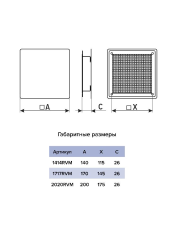 Решетка вентиляционная RVM сетка разъемная на магнитах 200х200 окраш.сталь Gray ERA