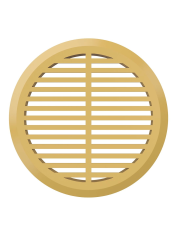 Решетка переточная круглая D50 с фланцем D45 беж