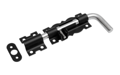 Засов гаражный фигурный ЗГФ-200 с проушиной (черный)