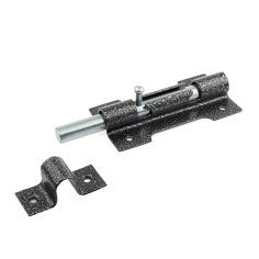 Засов накладной основной "Делга" с круглым ригелем (серебро)