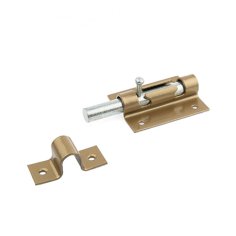 Засов универсальный "Делга" с круглым ригелем (золото)