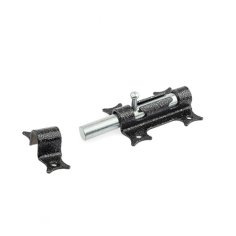 Засов нак."Делга" оригинальный с круглым ригелем (ант.серебро)