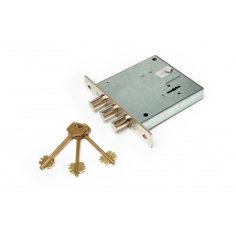 Замок врез. Кремень 1.04.02.3 никель, сувальдный стержни 3 шт. диаметр 14мм