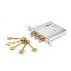 Замок врез. Кремень 1.04.02 никель, сувальдный стержни 3 шт. диаметр 14мм