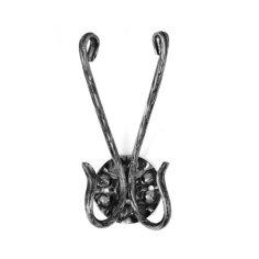 Крючок кованный двойной серебро