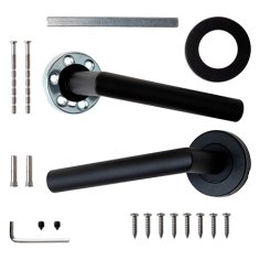 Ручки дверные Apecs H-0204-INOX/201-BLM