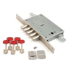 Замок врез. РУБИН В-1.08.02 никель, сувальдный- стержни 5шт. диаметр 18мм, тяги