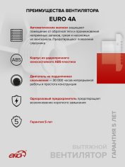 Вентилятор накладной EURO D100 ET авт.жалюзи ERA