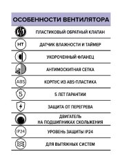 Вентилятор накладной REST D100 сетка обр.клапан HT ERA