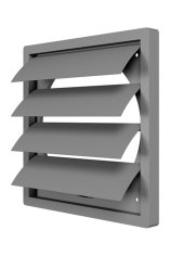 Выход стенной КФ фланец D200 жалюзи 242х242 ASA Gray ERA