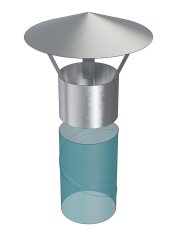 Зонт крышный, серия RUG, для круглых воздуховодов, D100, оцинкованная сталь