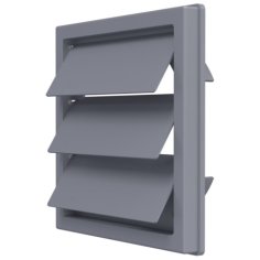 Решетка  вытяжная с жалюзи 1515К12,5Ф  сер