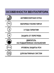 C 4S, Вентилятор осевой вытяжной c антимоскитной сеткой D 100