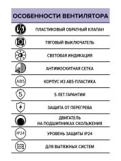 Вентилятор накладной ERA D100 обр.клапан тяг.выкл.ERA 4C-02