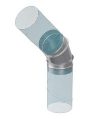 Отвод, серия OTG, для круглых воздуховодов на 45°, D100, оцинкованная сталь