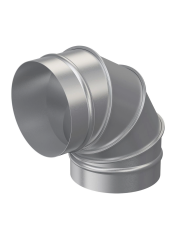 Отвод, серия OTG, для круглых воздуховодов на 90°, D100, оцинкованная сталь