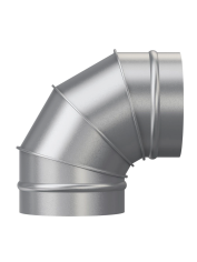 Отвод, серия OTG, для круглых воздуховодов на 90°, D100, оцинкованная сталь