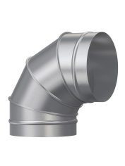 Отвод, серия OTG, для круглых воздуховодов на 90°, D125, оцинкованная сталь